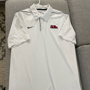 Ole Miss Men’s Basketball Polo White Blue Stripe